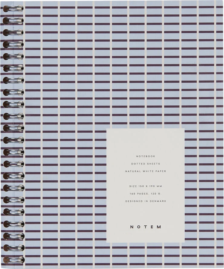 Notem NELA Notebook med spiralryg - Medium, blå