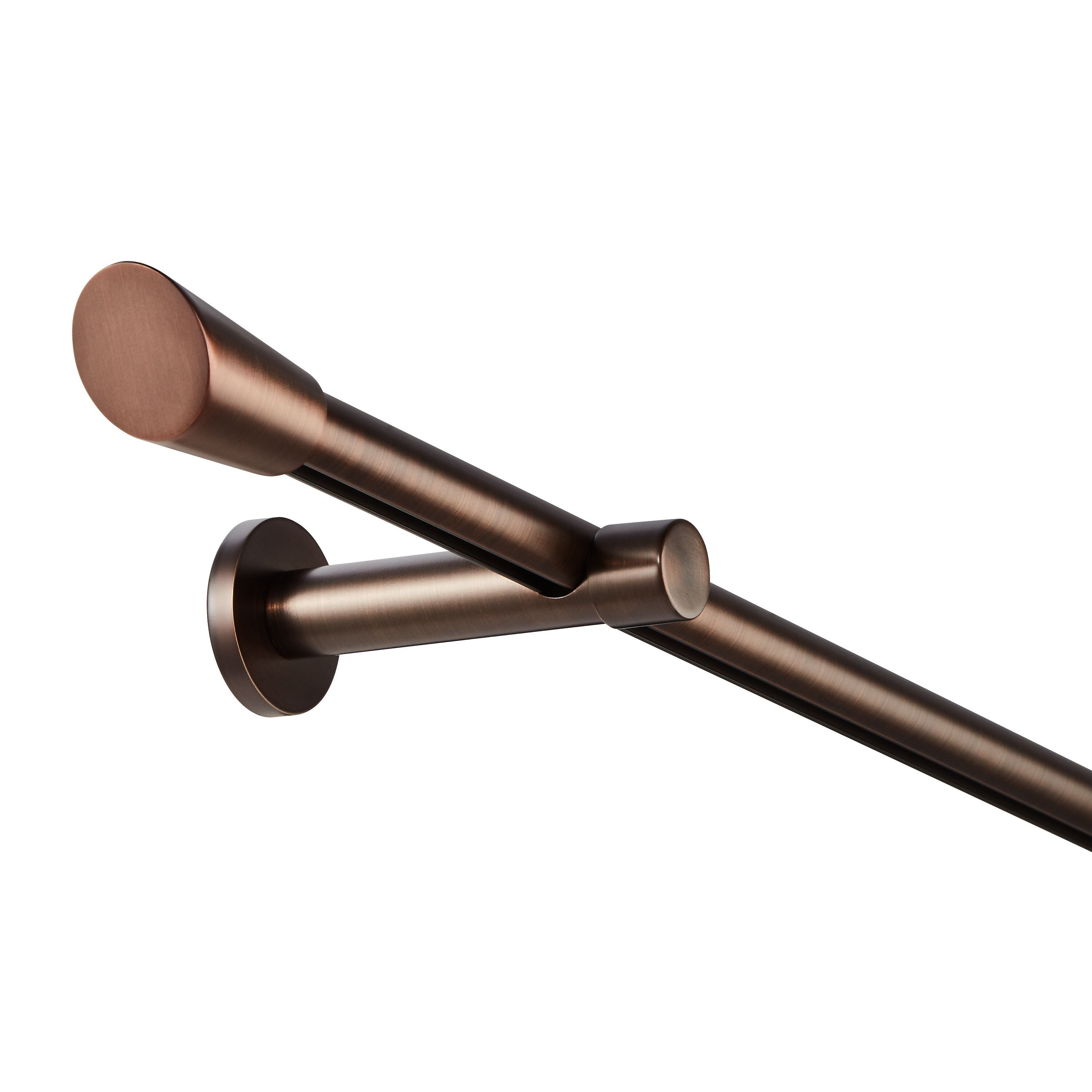 BRONZE Vorhangstange mit Innenlauf - Braun / B: 240.0 cm