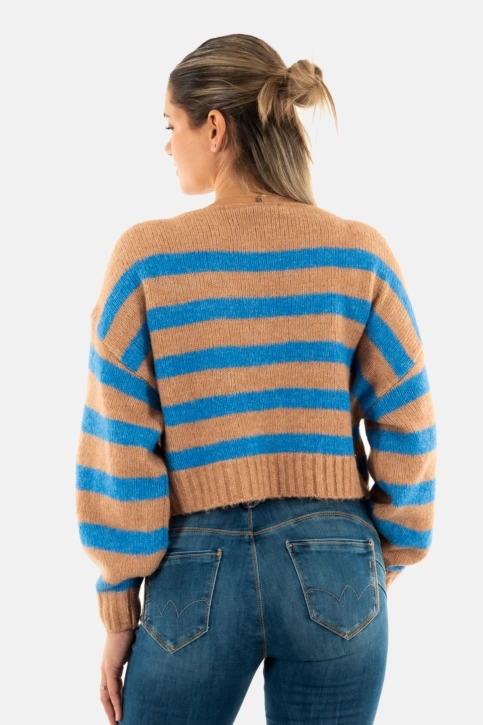 Pull hiver only aya macchiato directoire blue melange