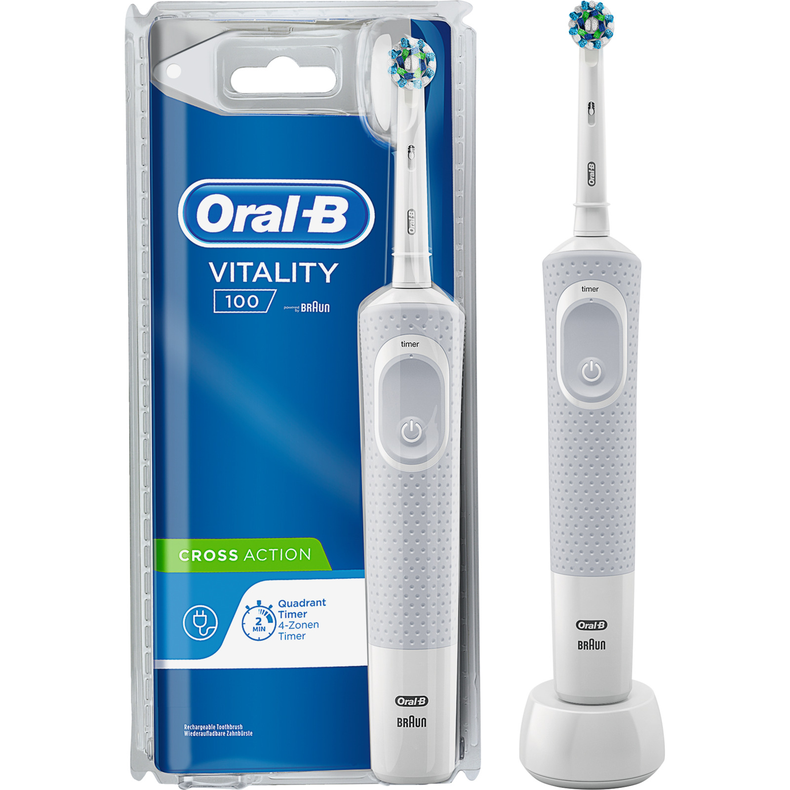 Oral-B Elektrische Zahnbürste Vitality 100 CrossAction weiss