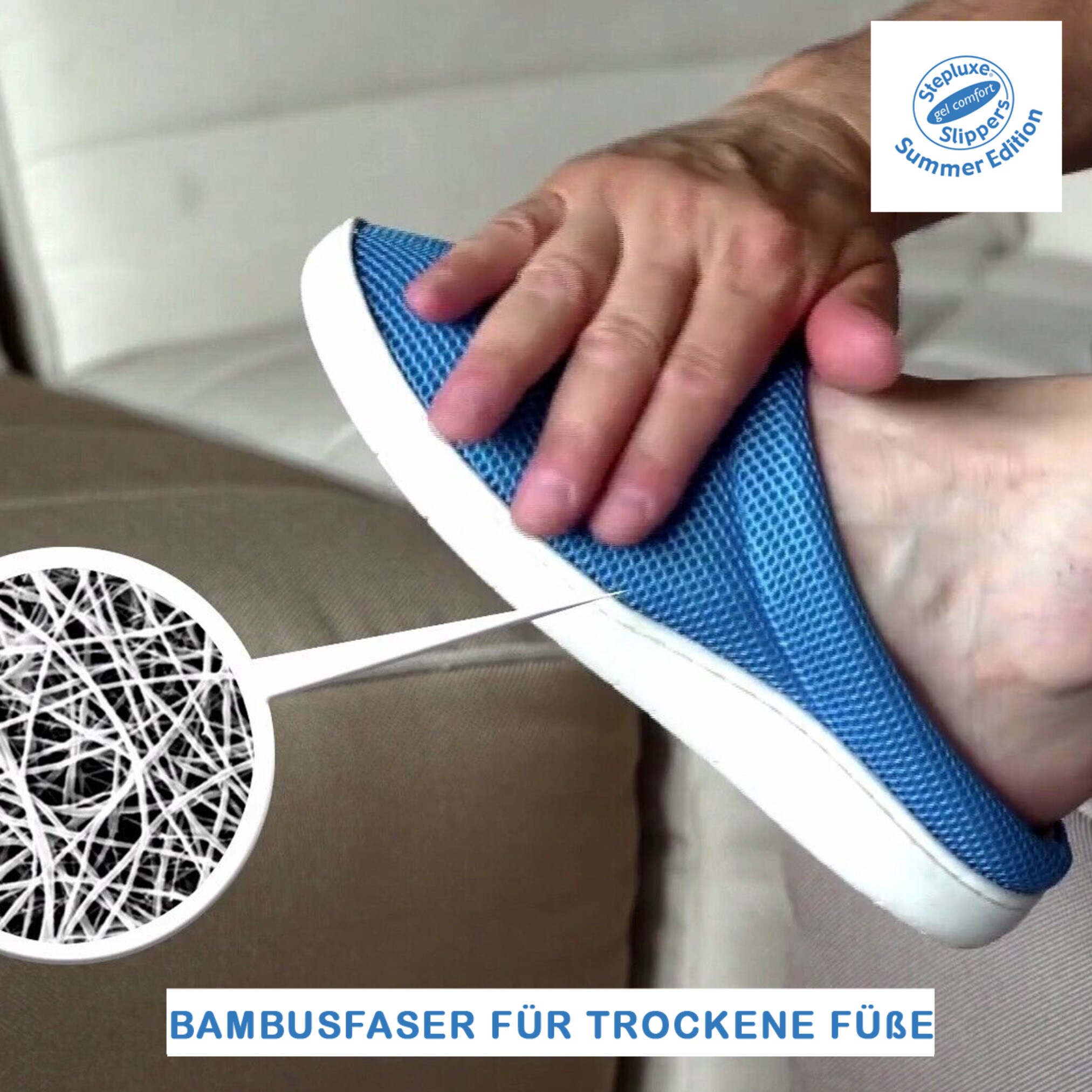 Best Direct® Slipper - Gel Schuh Hausschuh, Mesh Stepluxe Summer Slippers