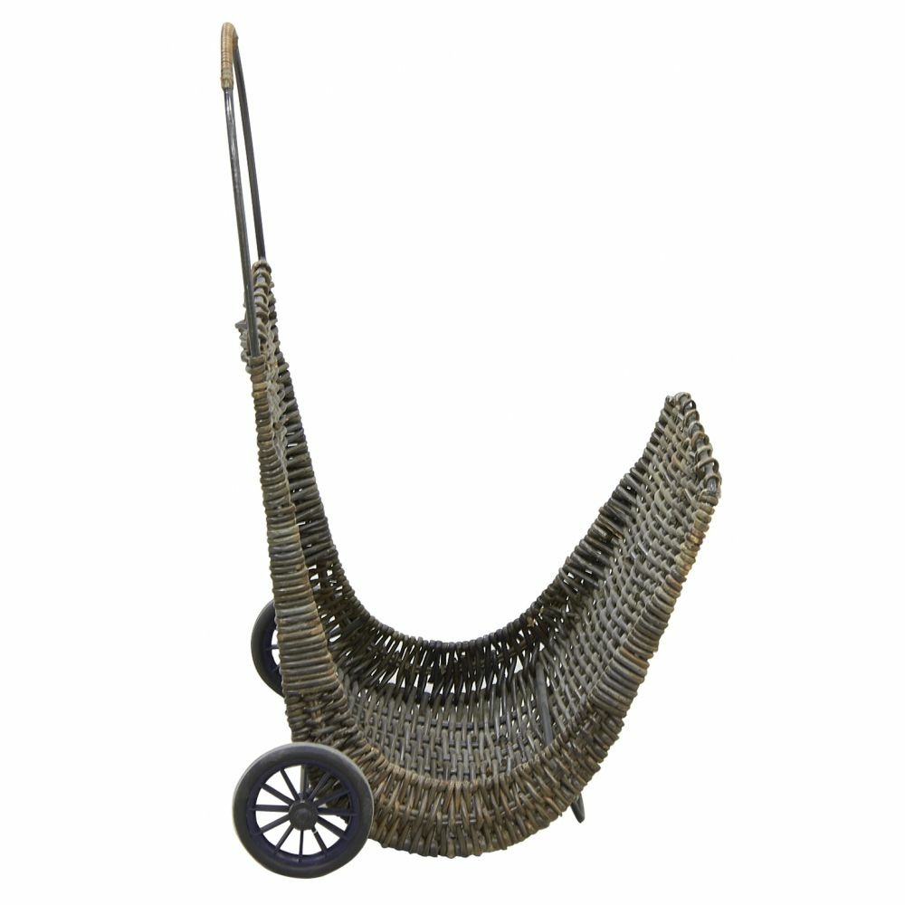 Chariot à bûches en poelet croco sur roulettes