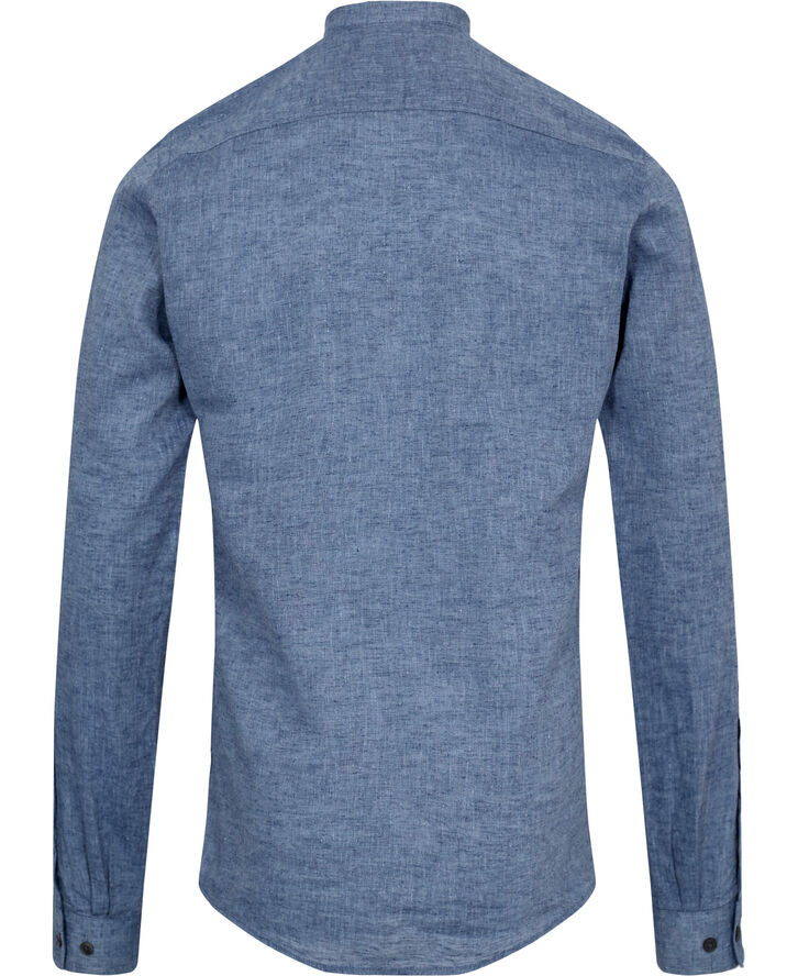 Lindbergh Linen/cotton shirt L/S Blå