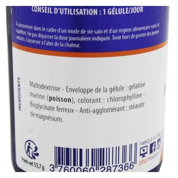 Pharm Nature Micronutrition Bisglicinato de Ferro Quelado 60 cápsulas