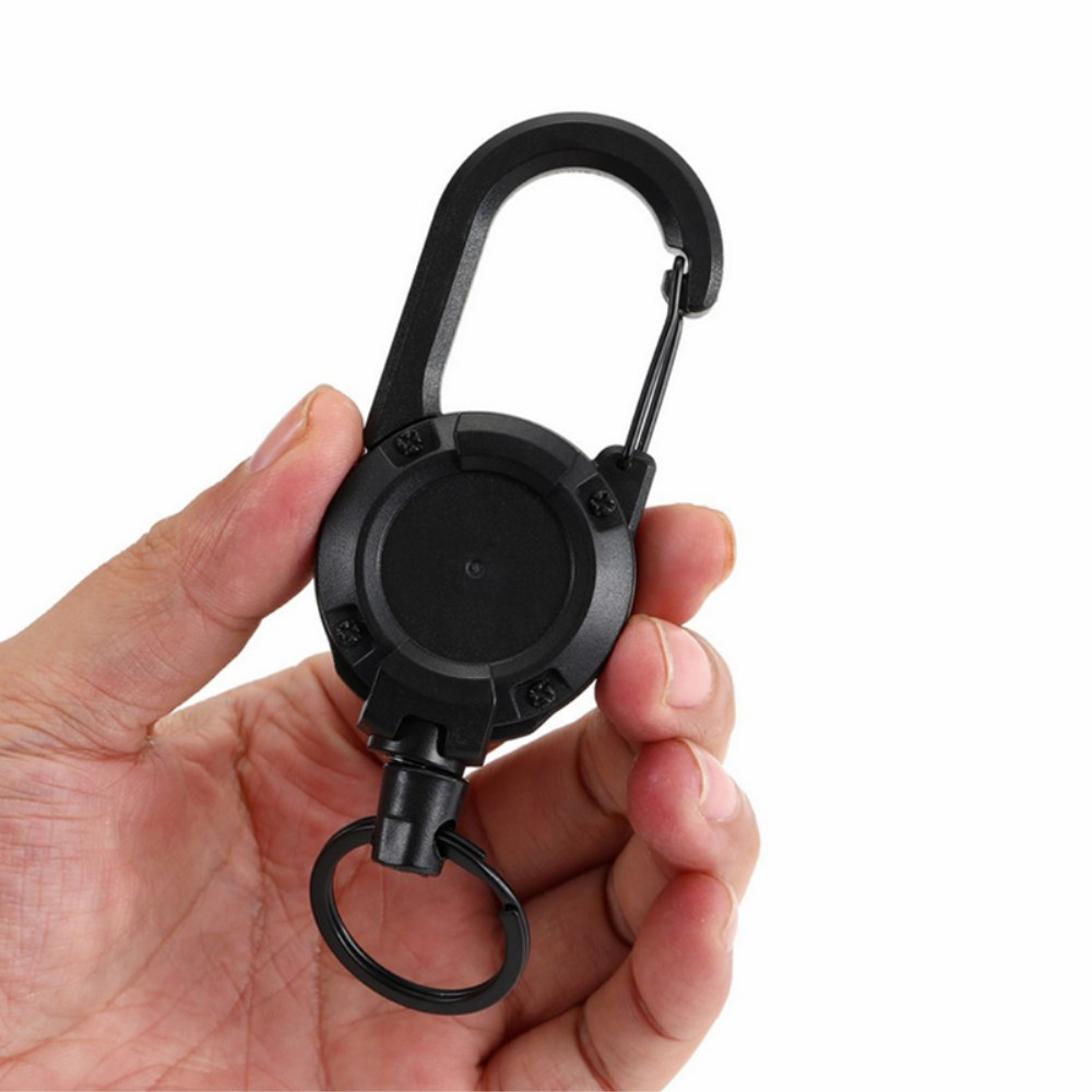 Anti-Lost Key-Bak Schlüsselanhänger mit Karabiner Haken   Schlüsselring - Schwarz