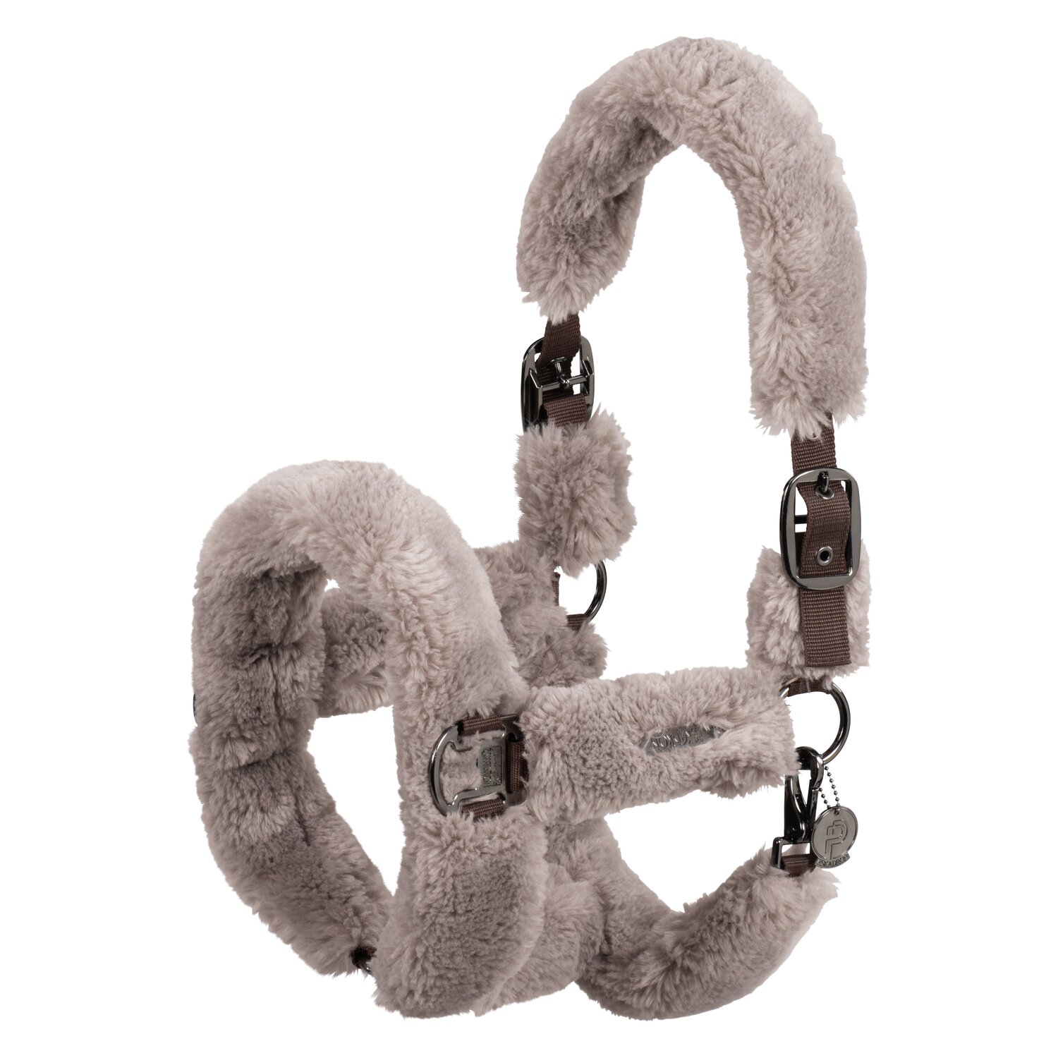 ESKADRON Platinum Halfter Double Pin Complete FauxFur  - teak brown