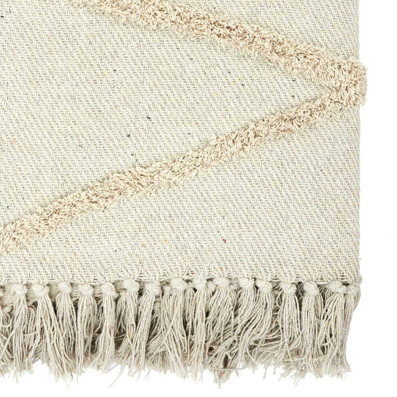 Home Deco Factory Plaid ethnique relief losange beige - 150x120 cm