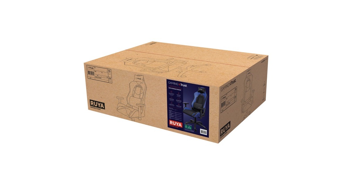 TrustGXT 714B Ruya gamingstoel  (Blauw/zwart)