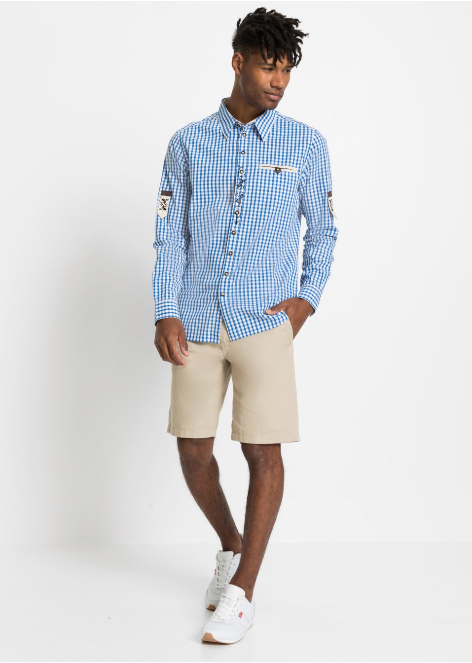 Chemise bavaroise avec manches retroussables