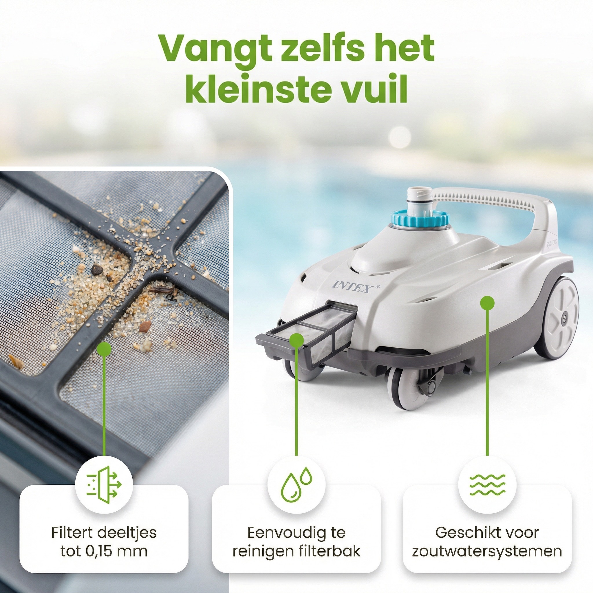 Intex zx100 automatische zwembadstofzuiger