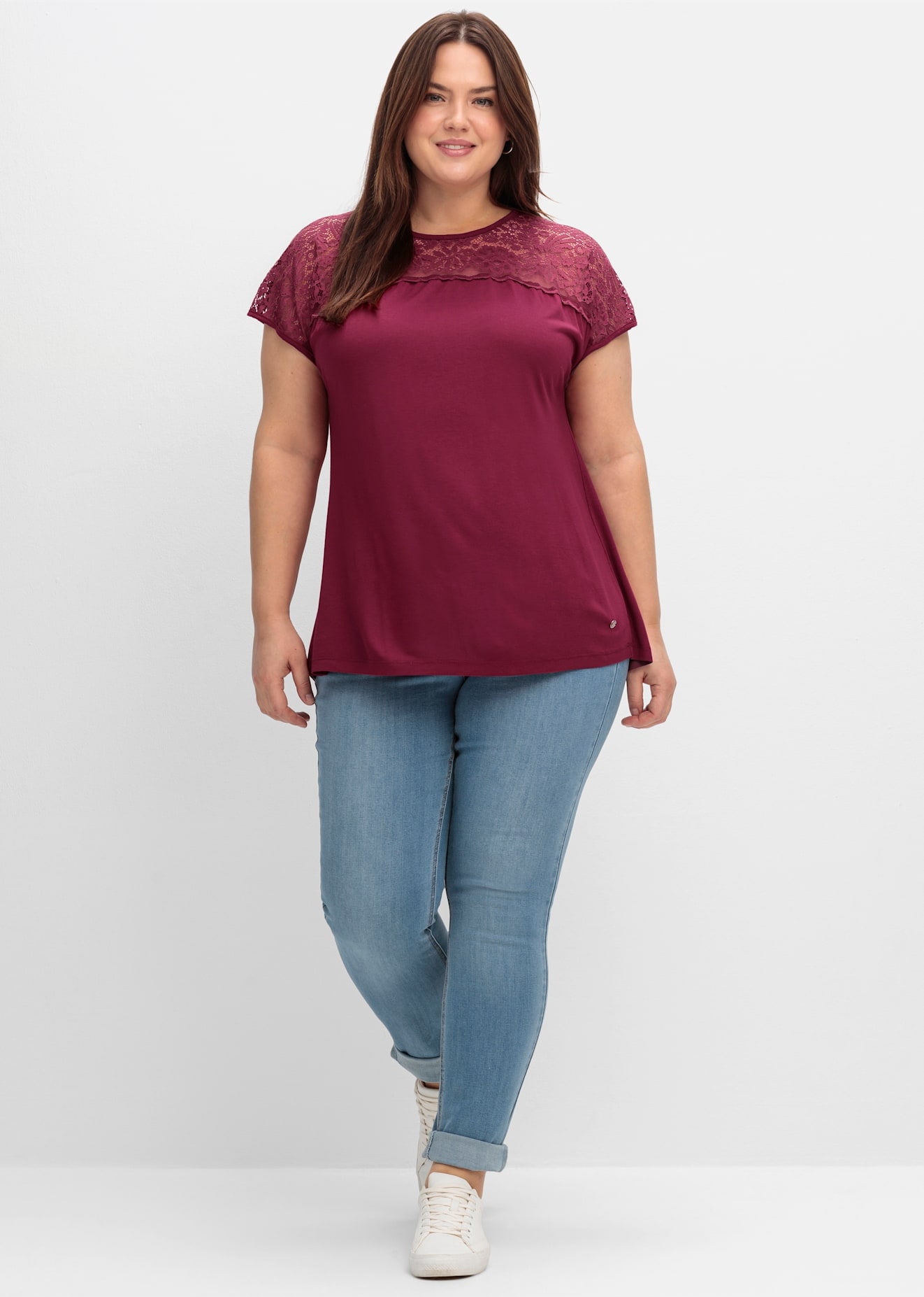 Sheego Spitzenshirt »Spitzenshirt«, 1 Stk.