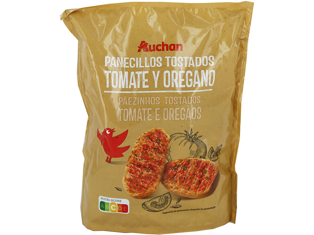 PÃEZINHOS AUCHAN TORRADOS TOMATE E OREGÃOS 160G