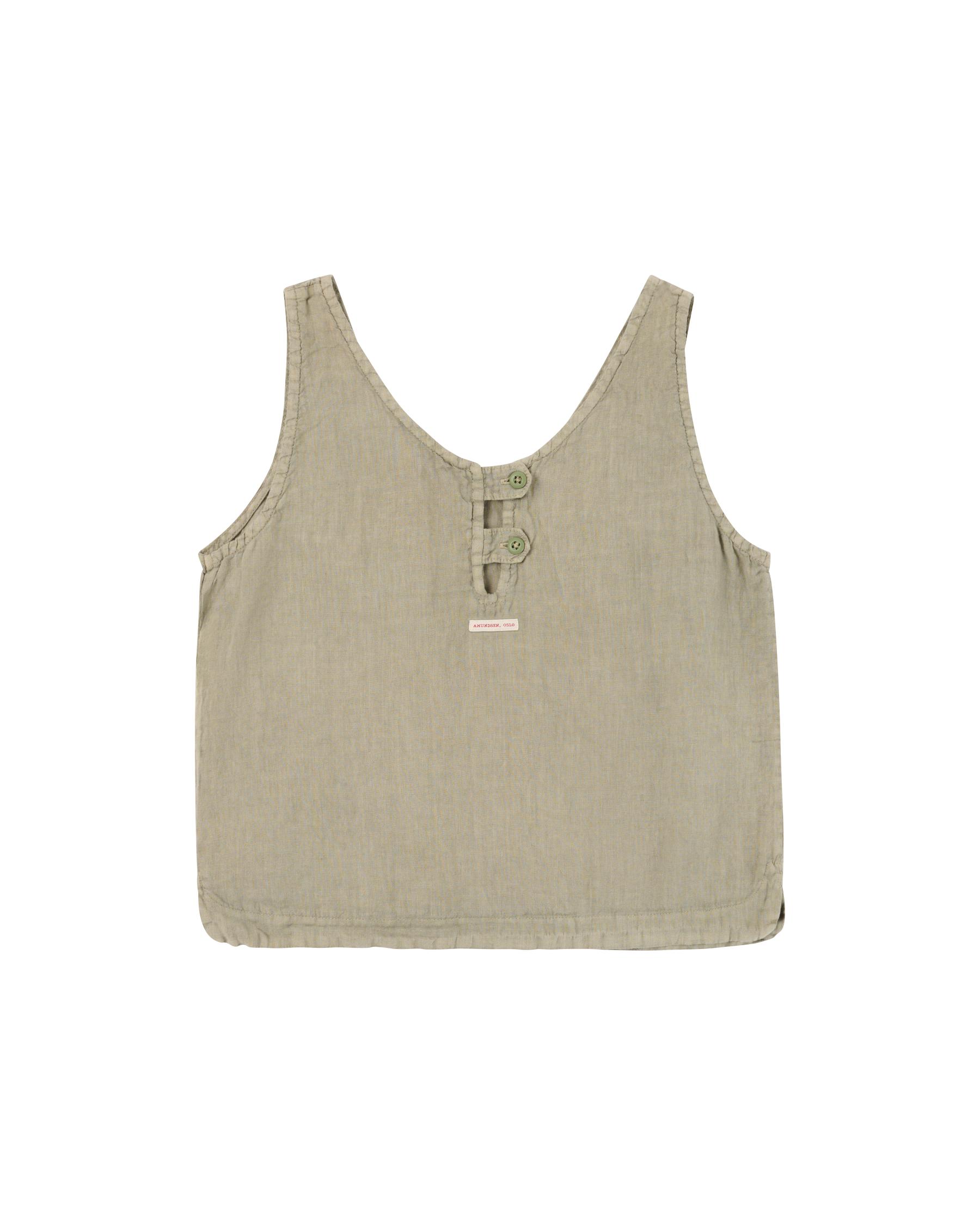 Amundsen Safari Linen Top Womens Olive Ash