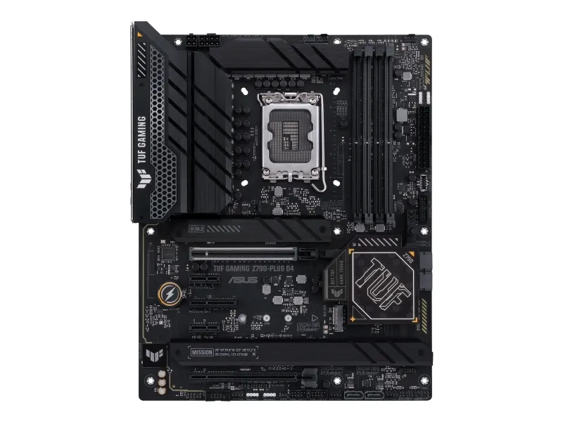 ASUS TUF GAMING Z790-PLUS D4 - Bundkort - ATX - LGA1700 sokkel - Z790 Chipset - USB-C 3.2 Gen 2x2, USB-C 3.2 Gen2, USB 3.2 Gen 1, USB 3.2 Gen 2 - 2.5 Gigabit LAN, Wi-Fi 6, Bluetooth - onboard grafik (CPU påkrævet) - HD Audio (8-kanaler)