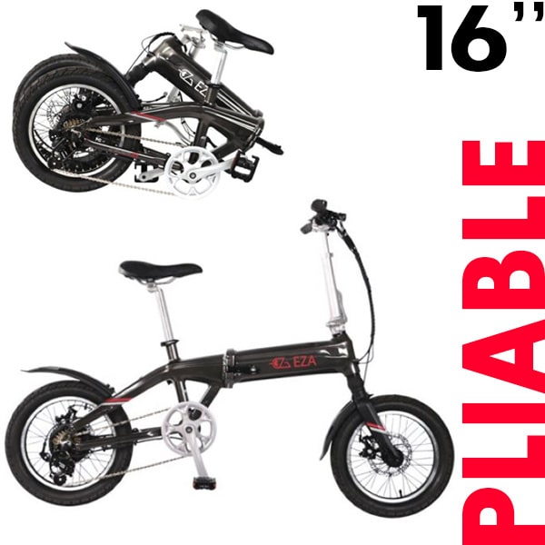 Vélo à assistance électrique pliable Key West 16'' 7.8Ah EZA Noir