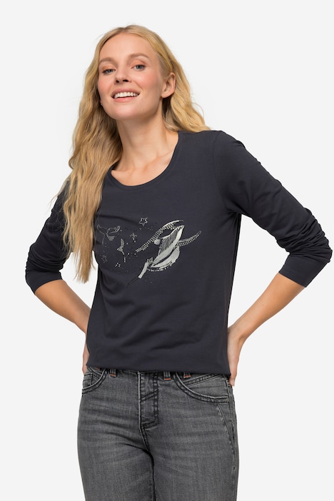 T-Shirt, Wal, Rundhals, Langarm