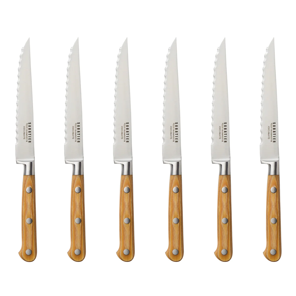 Essentiel - Set 6 couteaux steak Sabatier Trompette