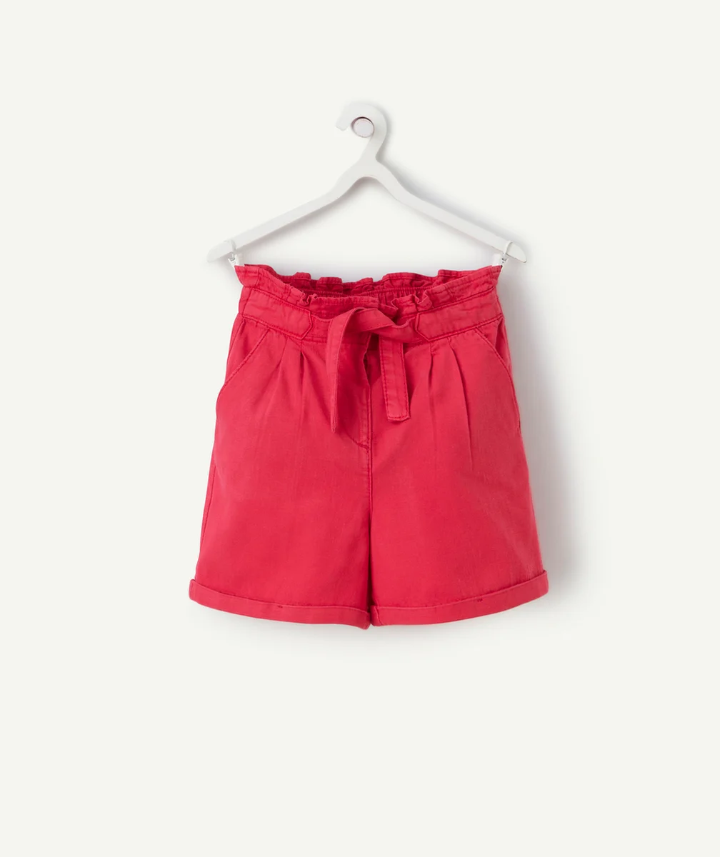 short taille haute en viscose responsable rouge