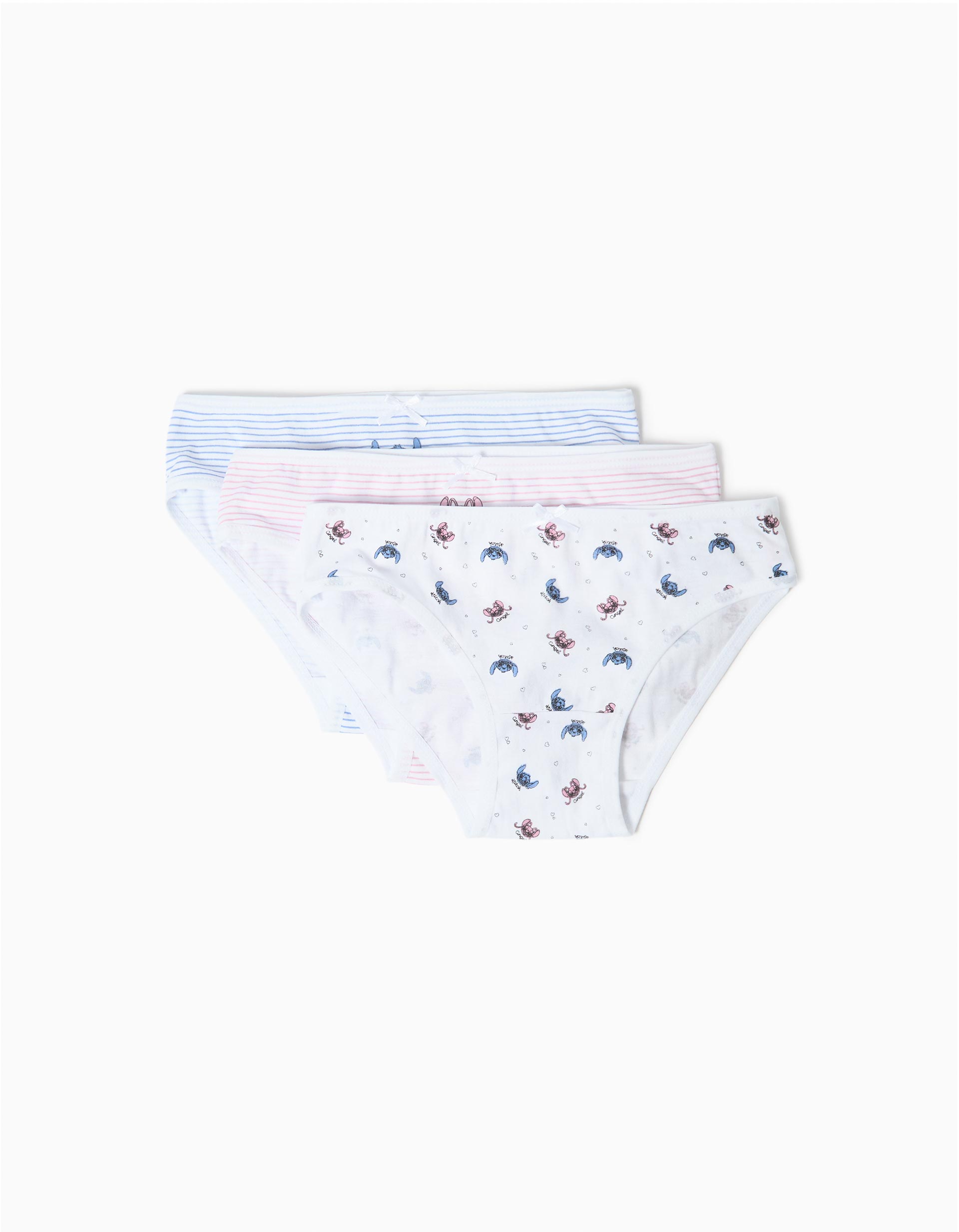 Pack 3 Cuecas 'Stitch', Menina, Multicolor