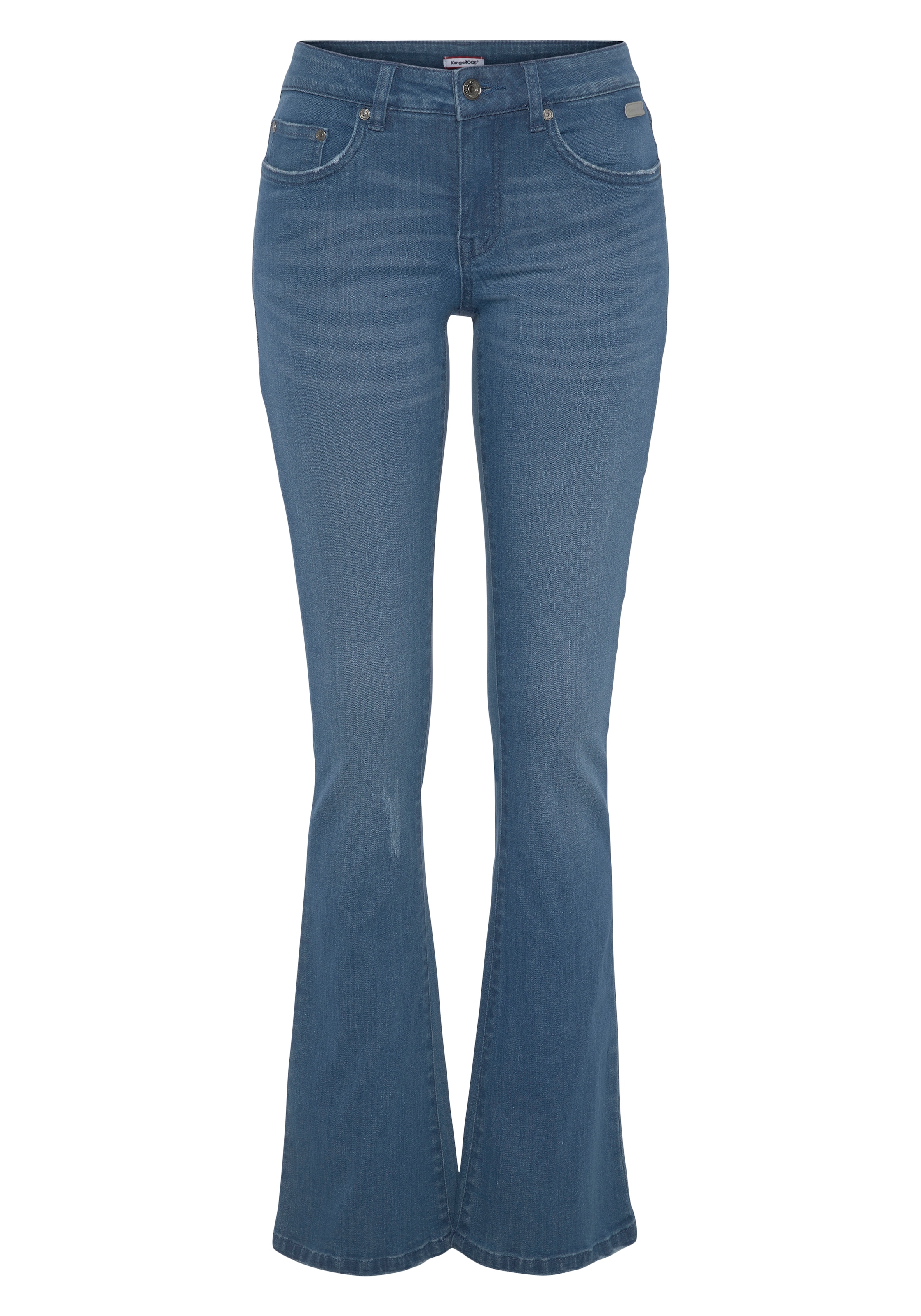 KangaROOS 5-Pocket-Jeans , ausgestellte Beinform,  Used-Waschung,  normale Leibhöhe