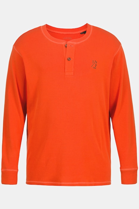 Henley, Basic, Langarm, Knopfleiste