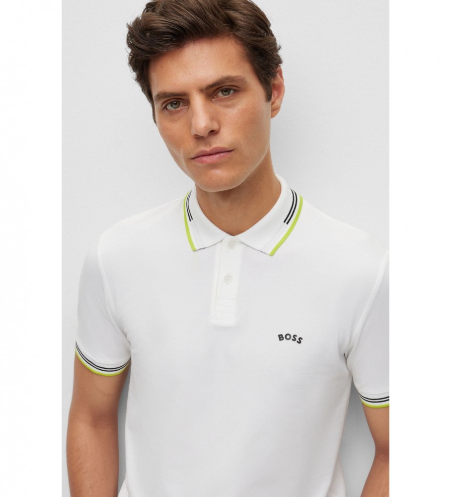 BOSS Polo Paul Curvado Branco