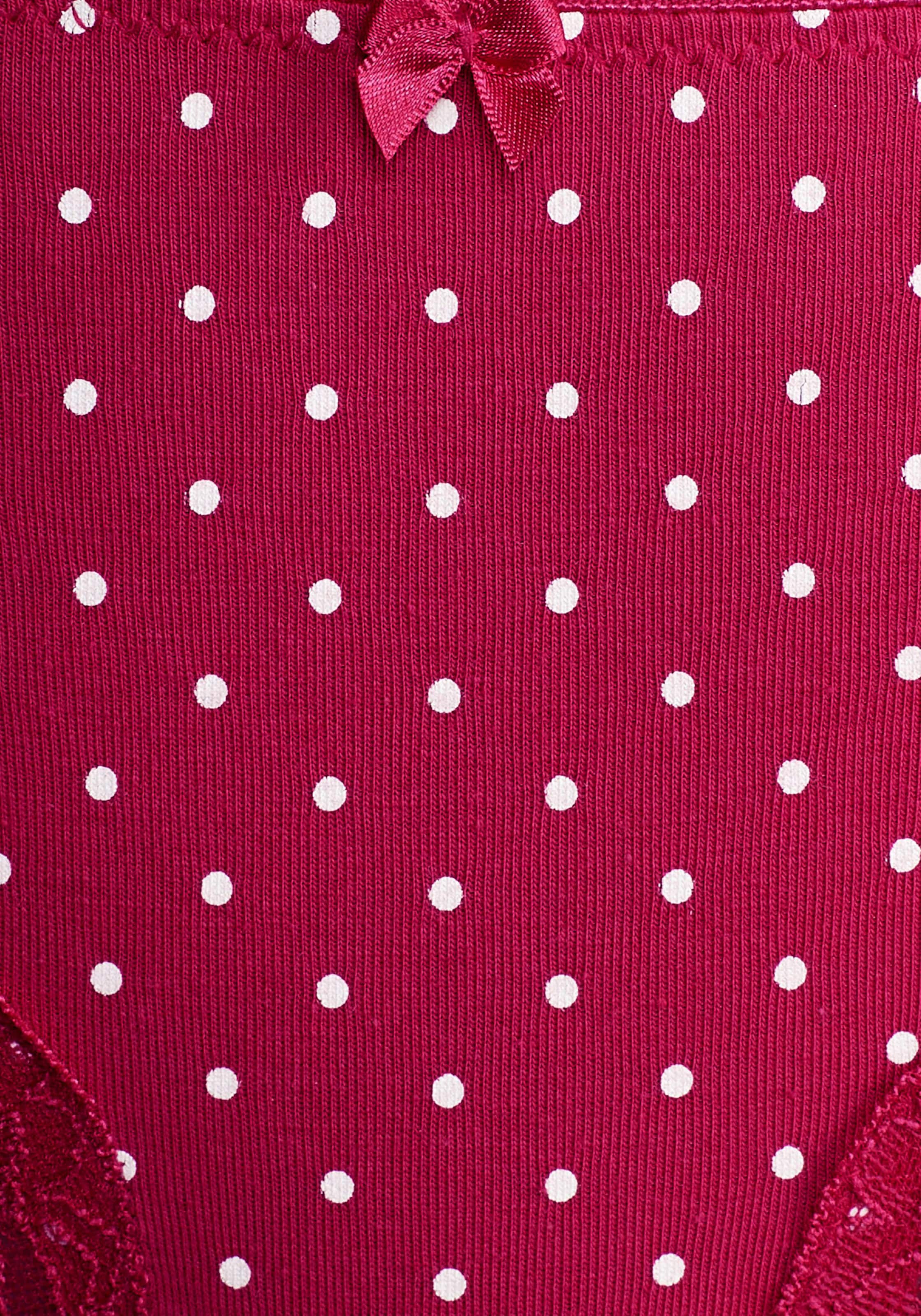 LASCANA Brasilslip in rot-gestreift, uni, gepunktet