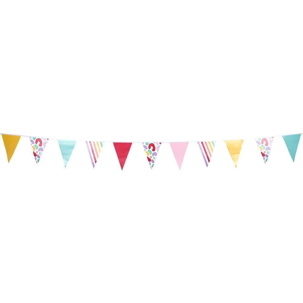 Guirlande fanion papier multicolore thème candy 4m
