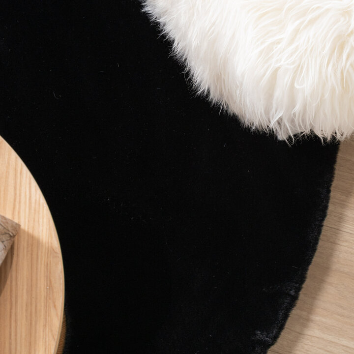 Rond Hoogpolig vloerkleed - Comfy Supreme Zwart