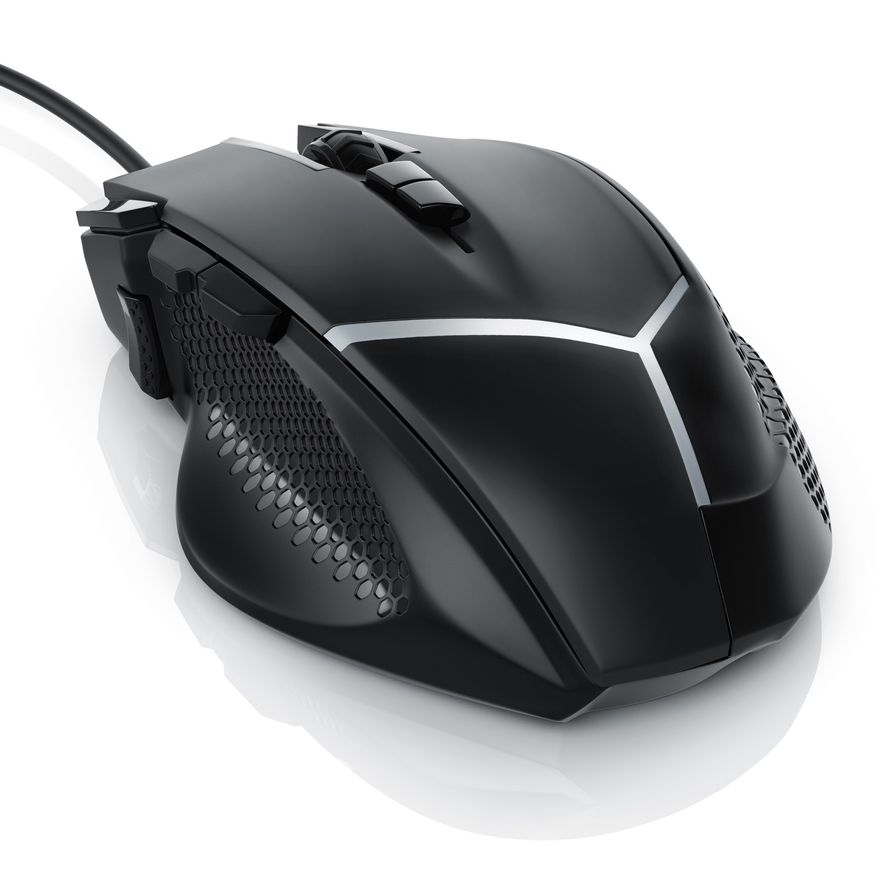 CSL Gaming-Maus kabelgebunden 500 dpi, ergonomisch, 3200 dpi, Abtastrate wählbar, Mouse inkl. Gewichten