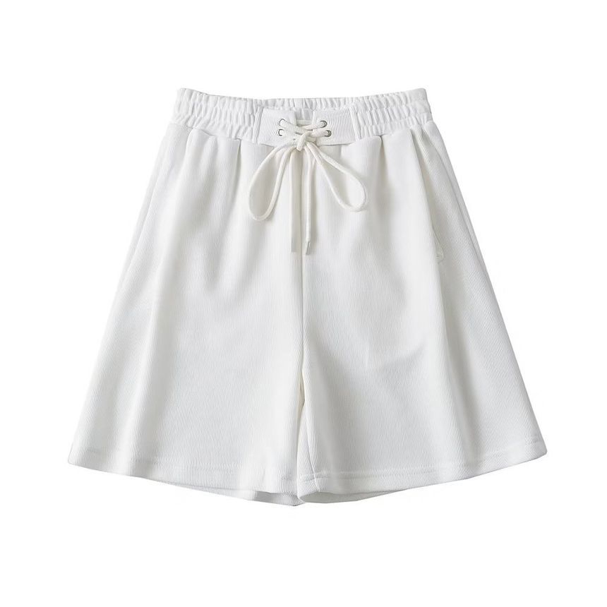 Osion - Hoge taille effen wijde joggingbroek