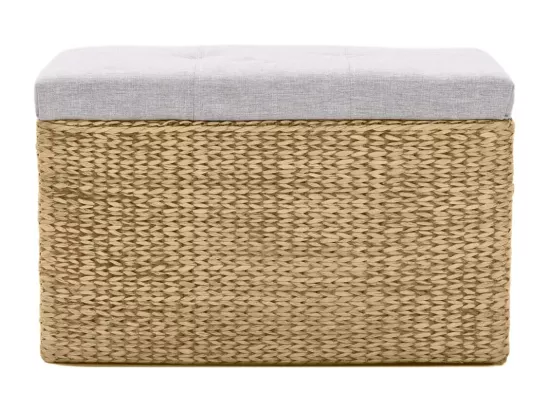 Banc avec 2 poufs Jacinthe d'eau Gris