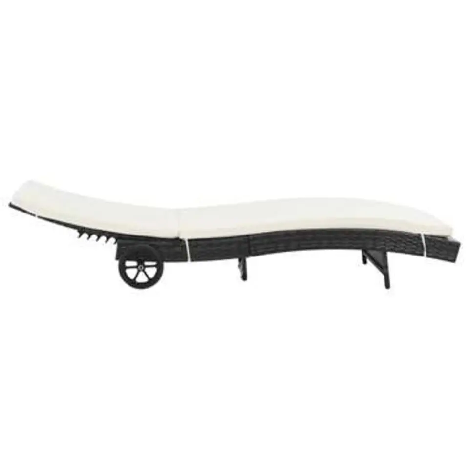 vidaXL - Ligbed - Zwart - Poly rattan