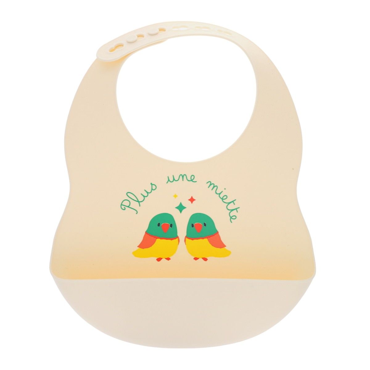 Bavoir silicone oiseaux - Les Inséparables Pause goûter