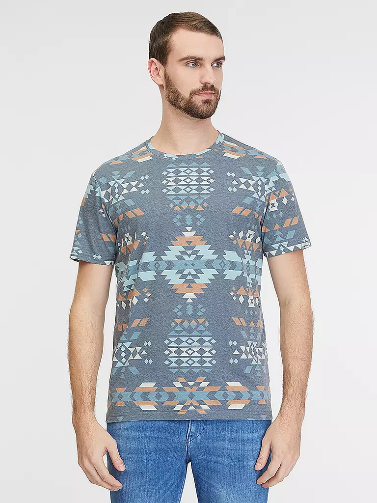 RAGWEAR T-Shirt SWANNIS AZTECO blau