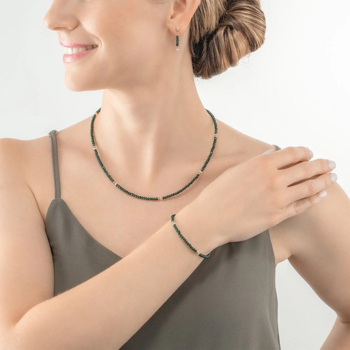 Collier Coeur de lion Little Twinkle doré-vert foncé