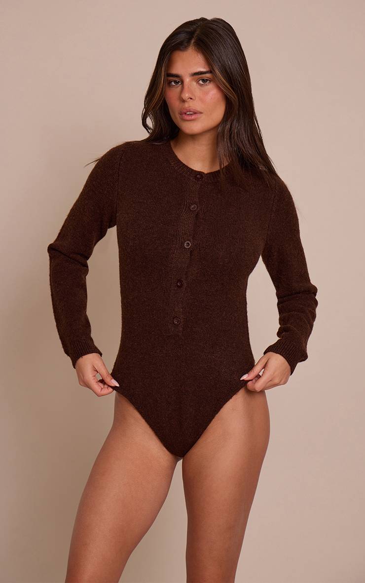 Chocolat Body En Maille Douce À Boutons