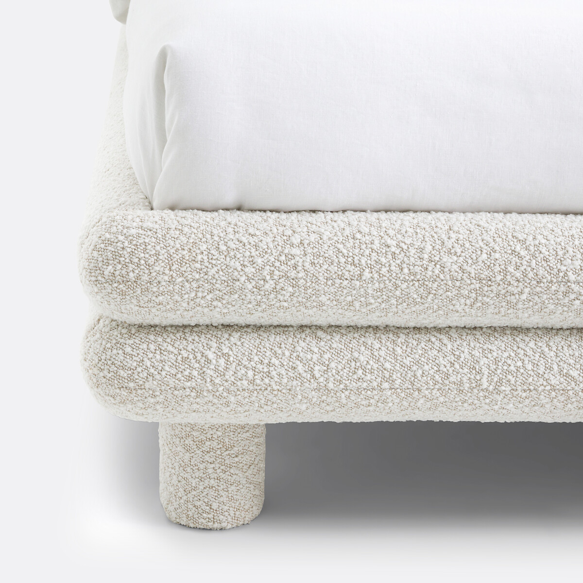 LA REDOUTE INTERIEURS<br>Cama com estrado de ripas, tecido bouclette, Mendosa