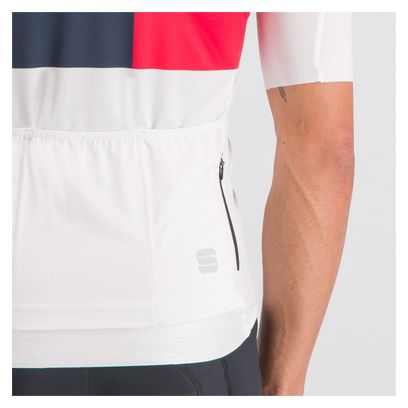 Maillot Manches Courtes Sportful Snap Blanc/Bleu/Rouge