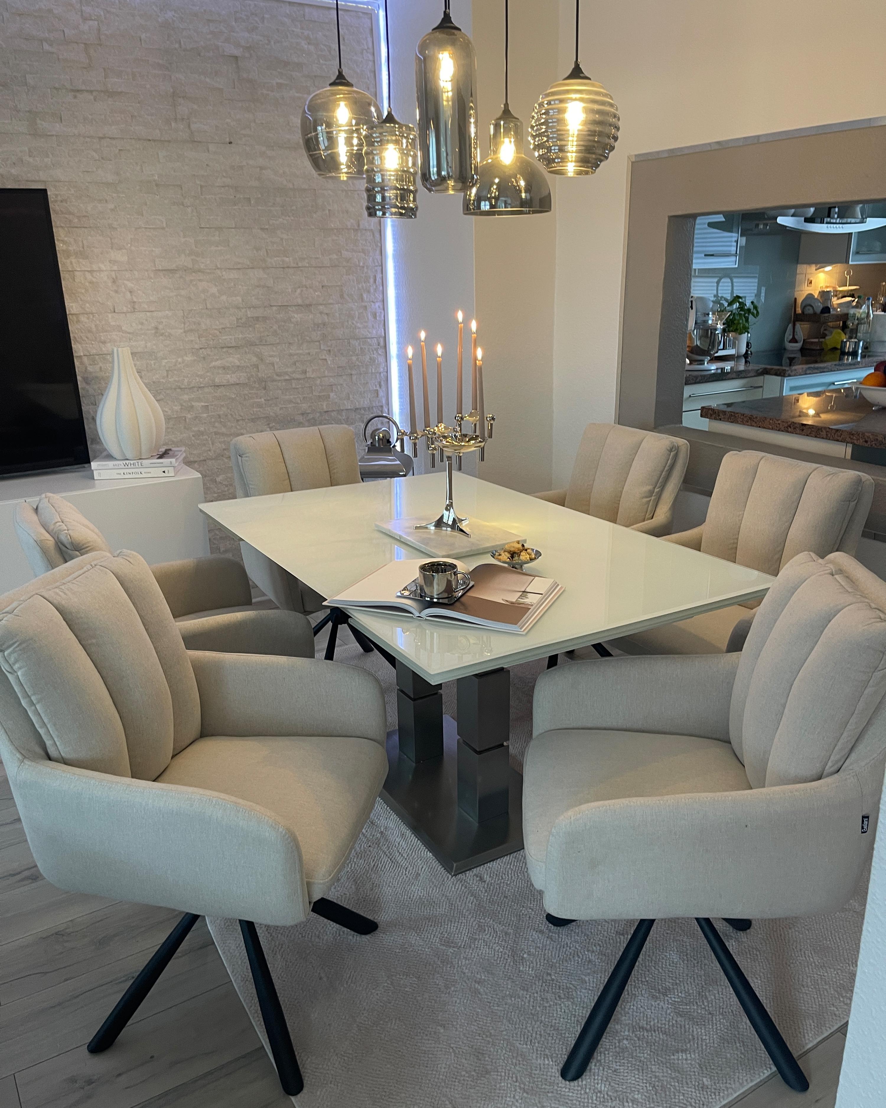 Set van 2 eetkamerstoelen draaibaar SARDOAL Beige