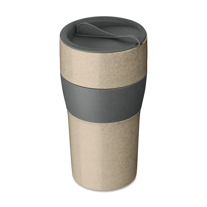 Koziol - AROMA TO GO XL Thermobecher mit Deckel, 700 ml, nature desert sand / nature ash grey