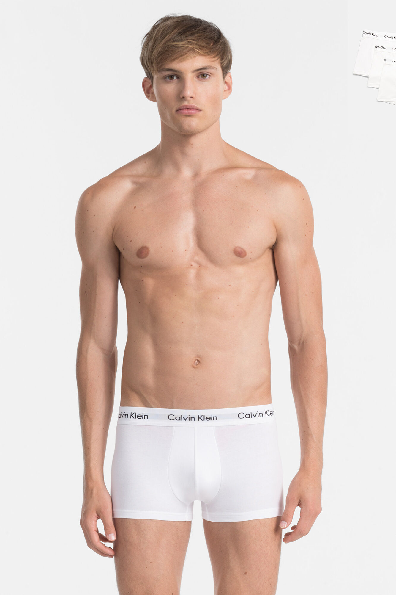 Conjunto de 3 cuecas boxer de algodão Calvin Klein com cós elástico
