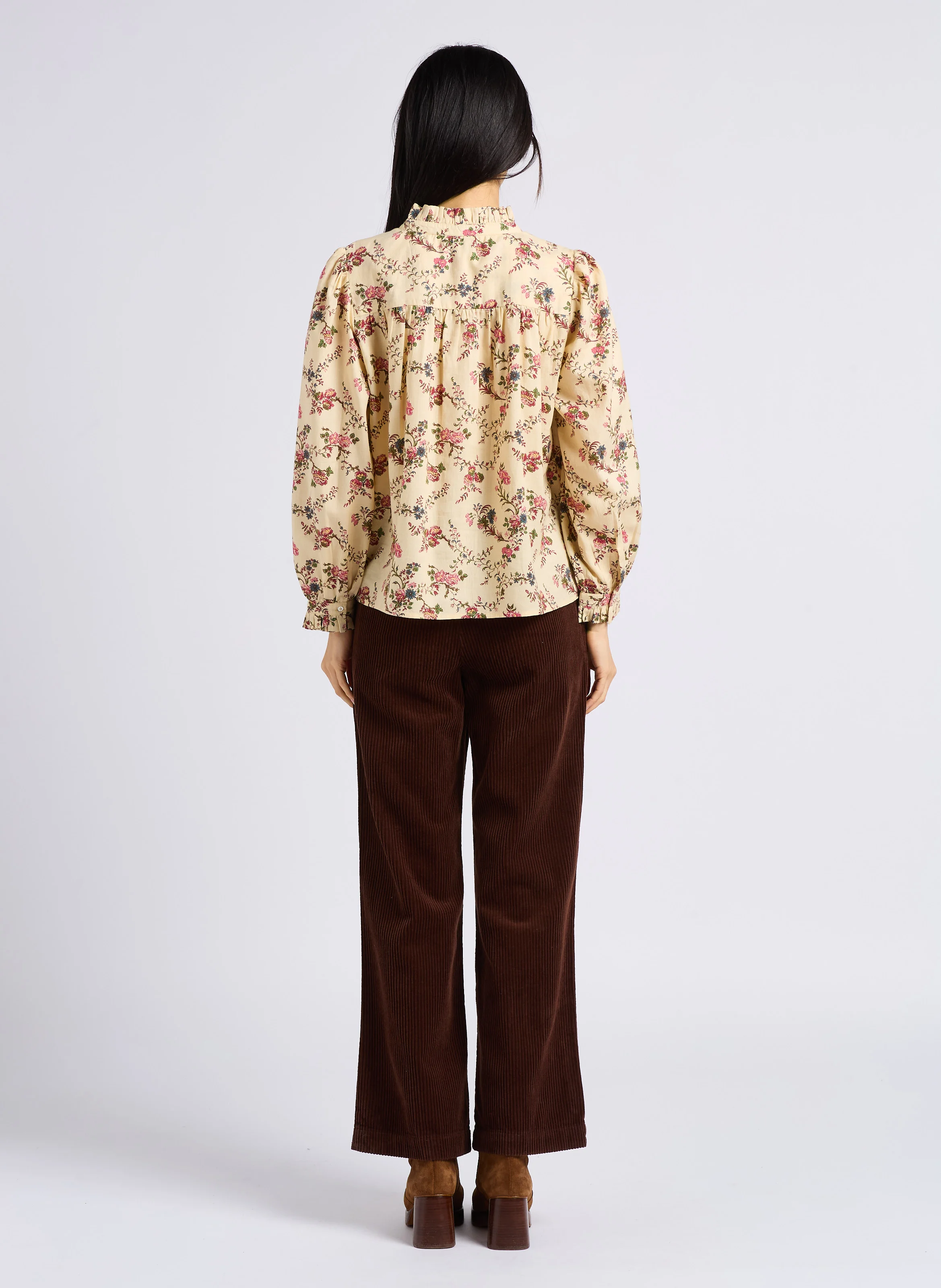 ANELLE - Pantalon en velours côtelé | Marron
