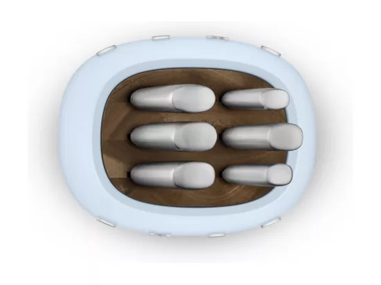 Bloc de 6 couteaux inox Bleu