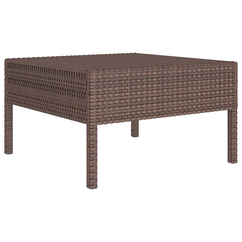 Salon de jardin meuble d'extérieur ensemble de mobilier 10 pièces avec coussins résine tressée marron