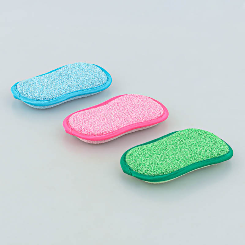 Lot de 3 éponges double face
