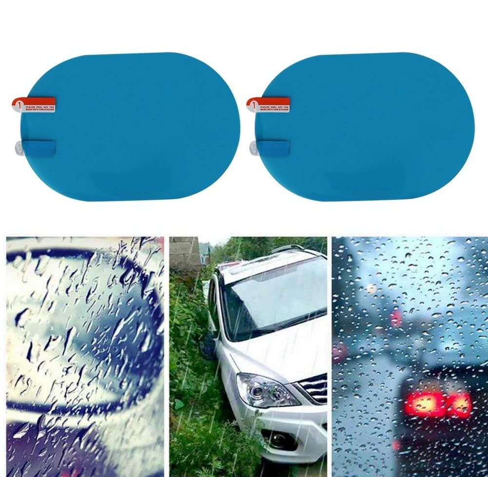 (2er Set) 150x100mm Wasserabweisende Anti-Beschlag Schutzfolie für Auto / Motorrad Rückspiegel