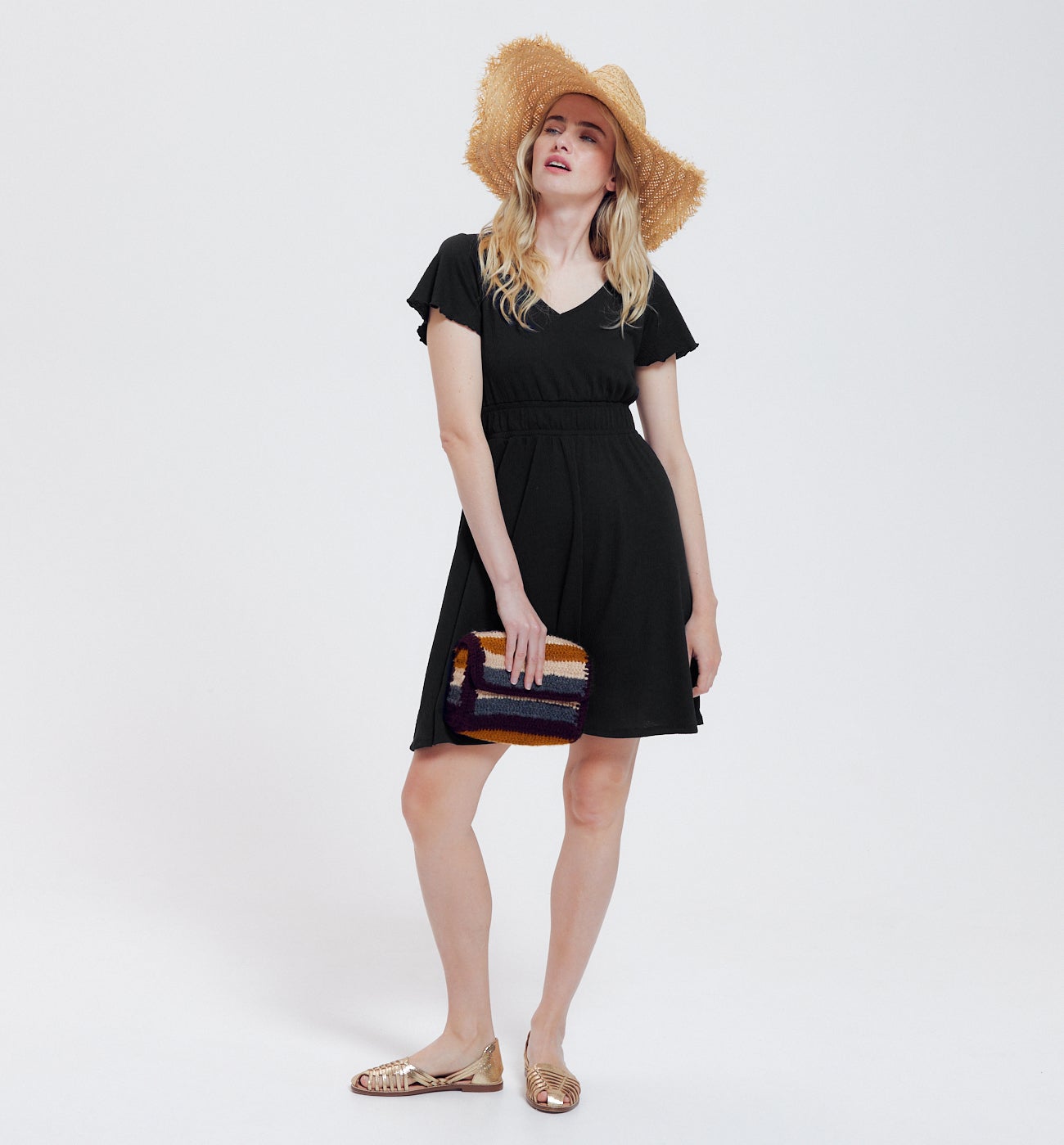 Robe manches courtes Femme - Noir