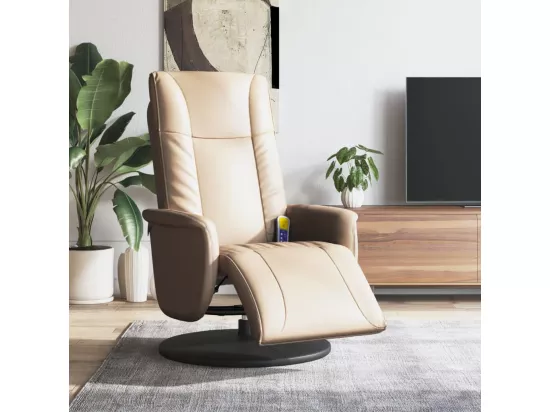 Fauteuil inclinable massant repose-pieds cappuccino