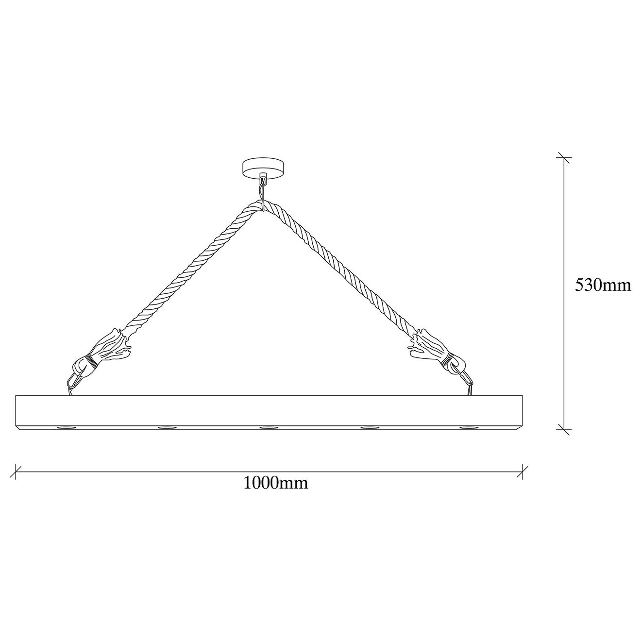 Opviq Lustre Erebos bois - 100x7x53 cm